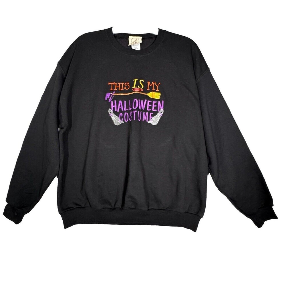 Peanut Buttter & Jelly Men XL Black Purple Sweatshirt Halloween Crewneck Vintage